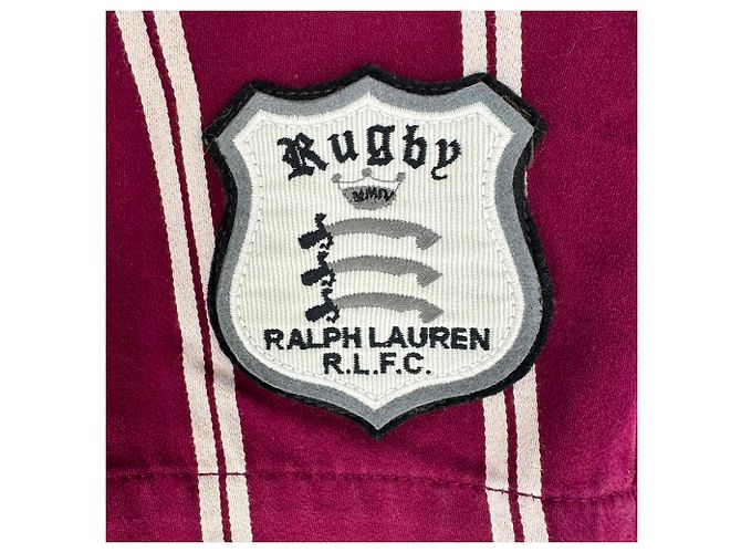 Pantaloncini a righe Ralph Lauren Rugby con patch logo in cotone burgundy Rosso Bordò - vista 2