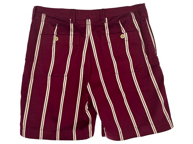 Pantaloncini a righe Ralph Lauren Rugby con patch logo in cotone burgundy Rosso Bordò - vista 3