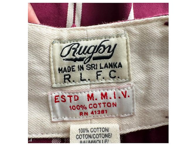 Pantaloncini a righe Ralph Lauren Rugby con patch logo in cotone burgundy Rosso Bordò - vista 9