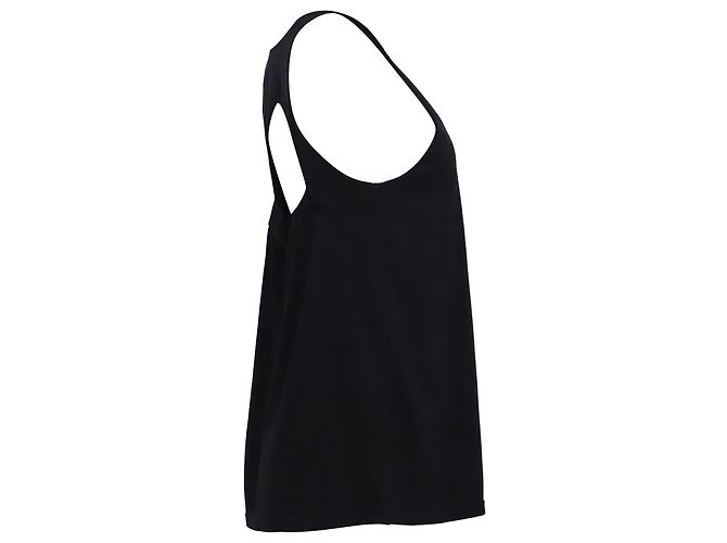 Top sem mangas halter Theory em algodão preto - vista 3