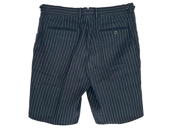 Pantaloncini a righe Polo by Ralph Lauren in lino blu navy - vista 3