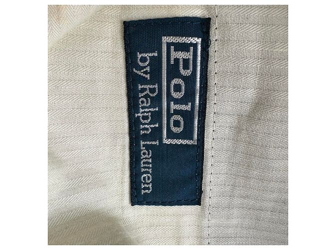 Pantaloncini a righe Polo by Ralph Lauren in lino blu navy - vista 5