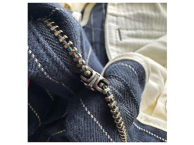 Pantaloncini a righe Polo by Ralph Lauren in lino blu navy - vista 7