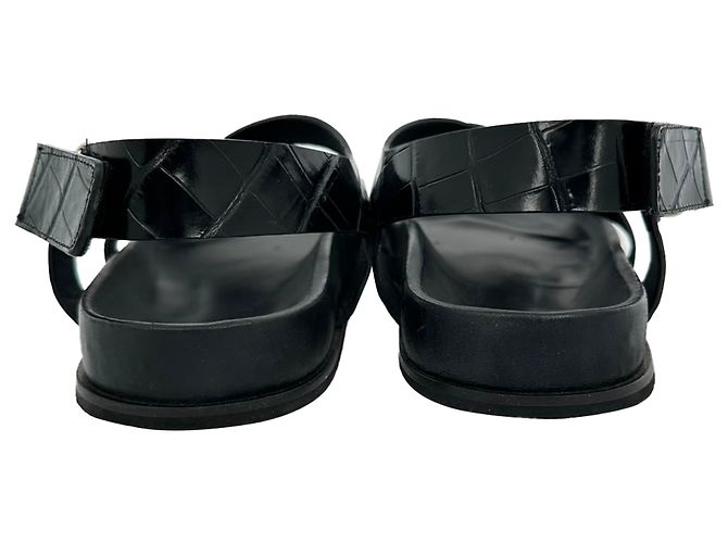 Totême Sandálias slingback Toteme em pele com efeito de crocodilo em preto - vista 7