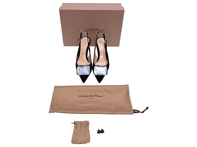 Décolleté Jaipur 85 Slingback Gianvito Rossi in velluto nero - vista 10