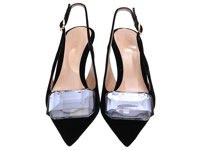Décolleté Jaipur 85 Slingback Gianvito Rossi in velluto nero - vista 2