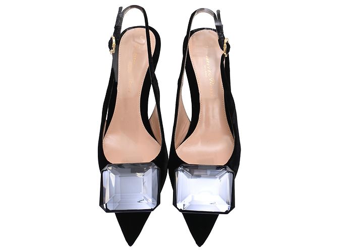 Décolleté Jaipur 85 Slingback Gianvito Rossi in velluto nero - vista 5