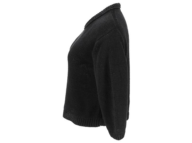Sweater de gola redonda Acne Studios em algodão preto - vista 2