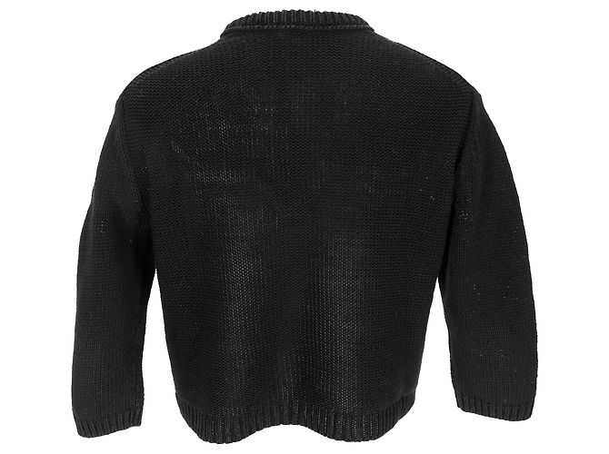 Sweater de gola redonda Acne Studios em algodão preto - vista 3