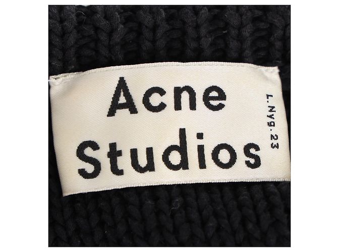 Sweater de gola redonda Acne Studios em algodão preto - vista 4
