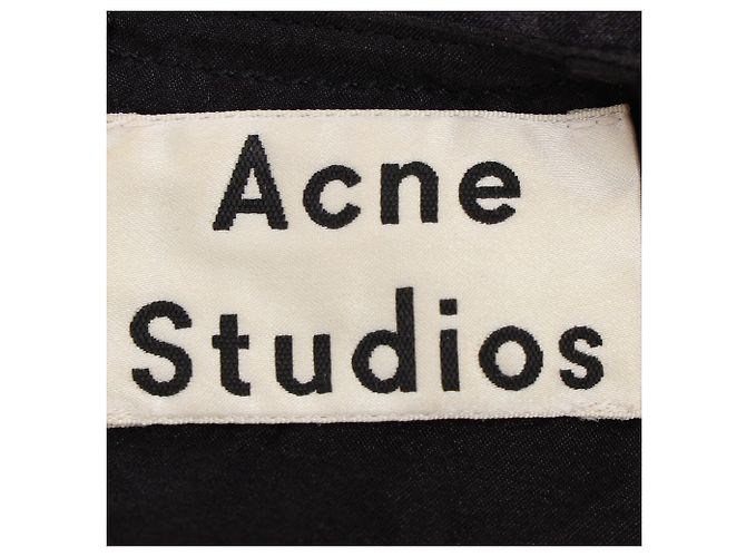 Abito midi Darienne di Acne Studios in raso nero con rilievo floreale - vista 4