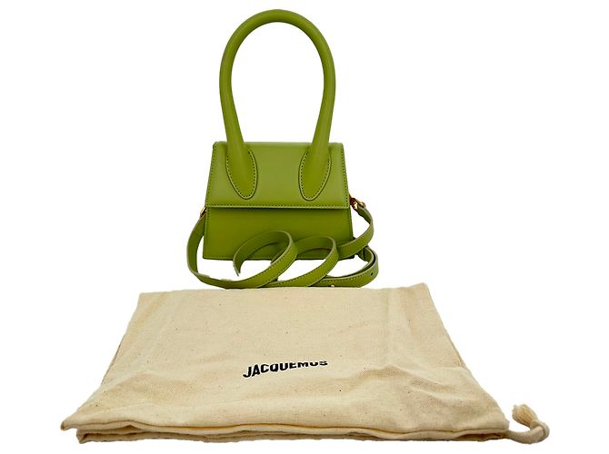Borsa Jacquemus Large Le Chiquito in pelle di vitello verde Stampa python - vista 12