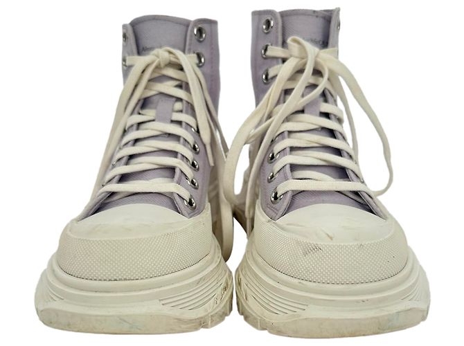 Sneakers alte Alexander Mcqueen Tread Slick in cotone viola Porpora - vista 3