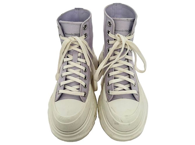 Sneakers alte Alexander Mcqueen Tread Slick in cotone viola Porpora - vista 4