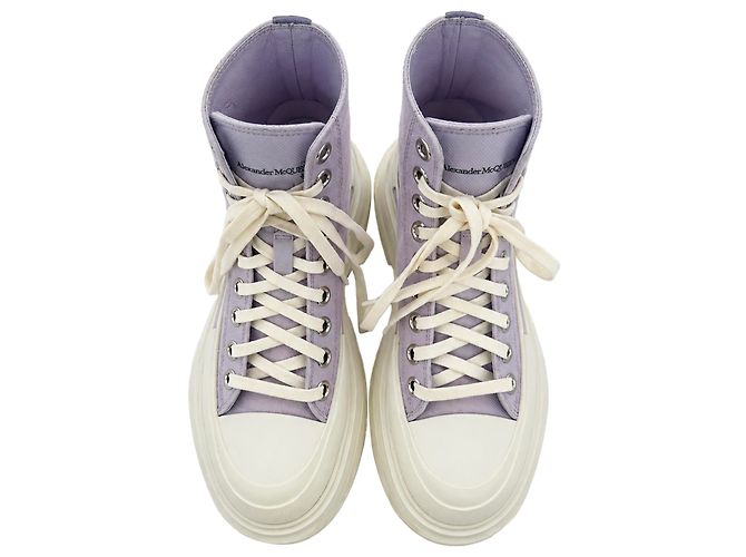 Sneakers alte Alexander Mcqueen Tread Slick in cotone viola Porpora - vista 5