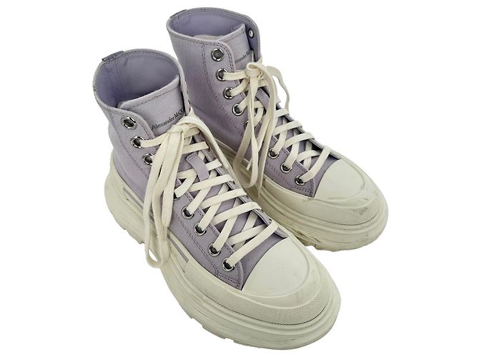 Sneakers alte Alexander Mcqueen Tread Slick in cotone viola Porpora - vista 6