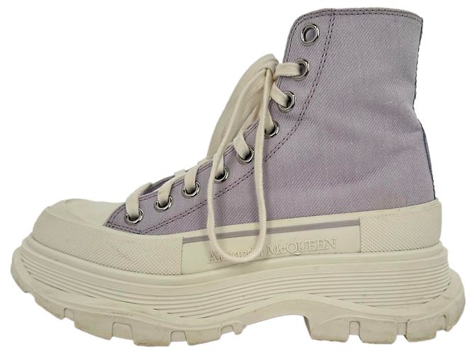 Sneakers alte Alexander Mcqueen Tread Slick in cotone viola Porpora - vista 8