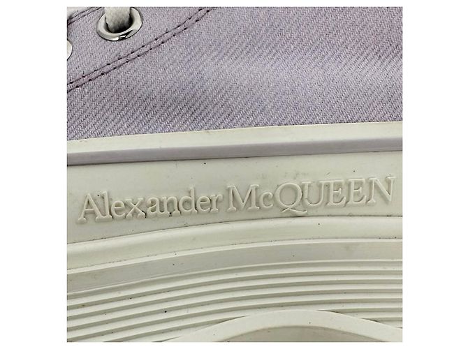 Sneakers alte Alexander Mcqueen Tread Slick in cotone viola Porpora - vista 9