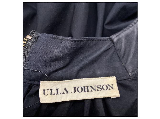 Ulla Johnson Puffed-Sleeve Tie-Waist Blouse in Black Cotton - view 7