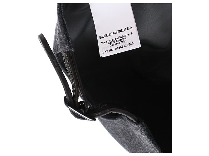 Brunello Cucinelli Flanell-Baseballkappe aus grauer Wolle - Ansicht 14