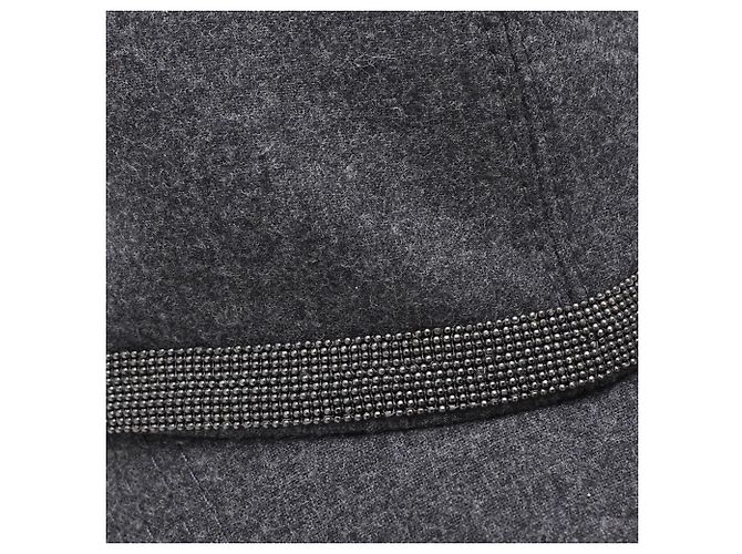 Brunello Cucinelli Flanell-Baseballkappe aus grauer Wolle - Ansicht 16