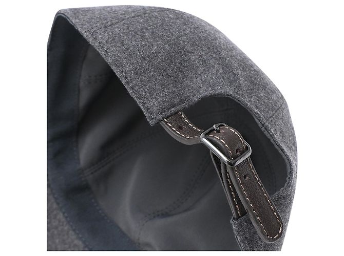 Brunello Cucinelli Flanell-Baseballkappe aus grauer Wolle - Ansicht 18