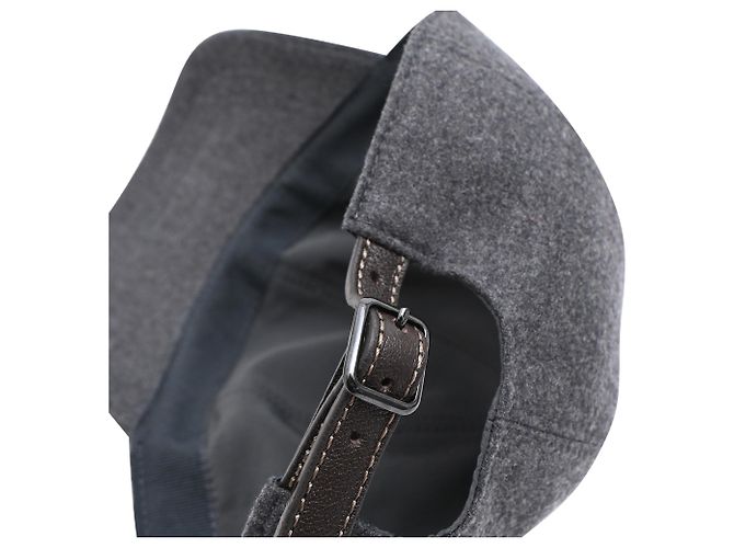 Brunello Cucinelli Flanell-Baseballkappe aus grauer Wolle - Ansicht 19