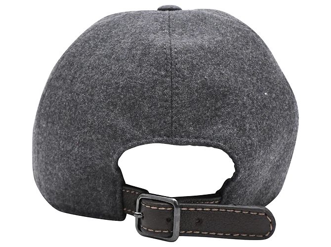 Brunello Cucinelli Flanell-Baseballkappe aus grauer Wolle - Ansicht 3