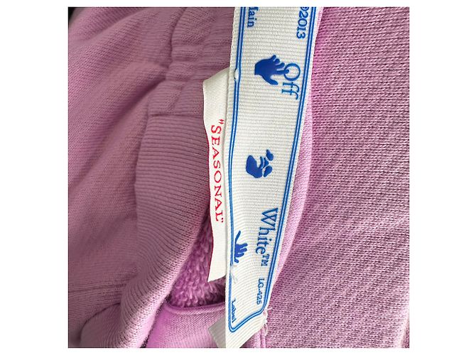 Off White Calças de jogging de perna reta Off-White Diag-Striped em algodão roxo - vista 3