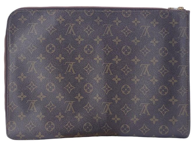 Louis Vuitton Clutch Portfolio Poche Documents in tela monogram marrone - vista 3