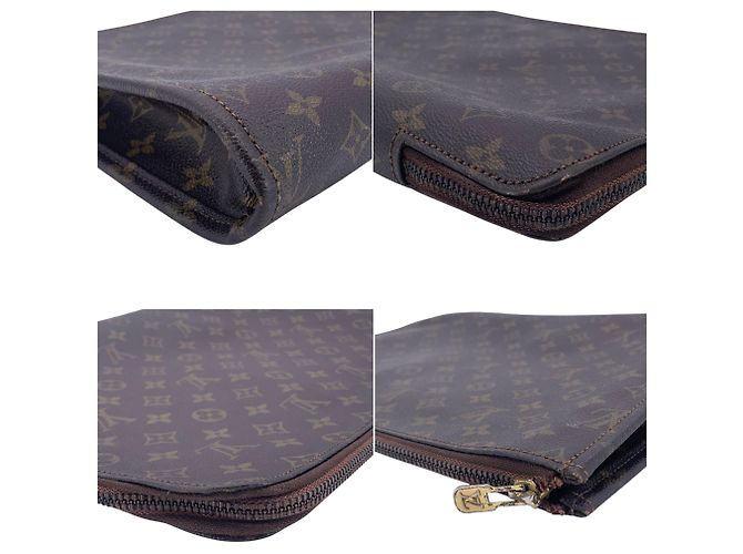 Louis Vuitton Clutch Portfolio Poche Documents in tela monogram marrone - vista 4