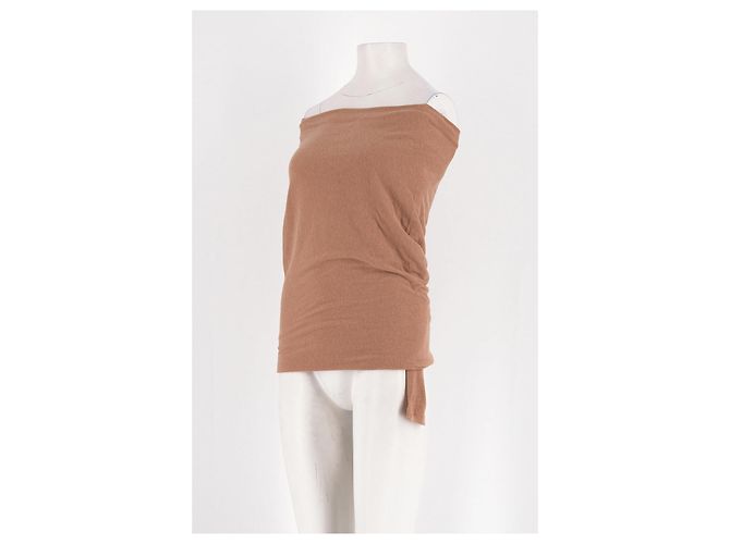 Autre Marque Pull coupe droite camel - vue 4