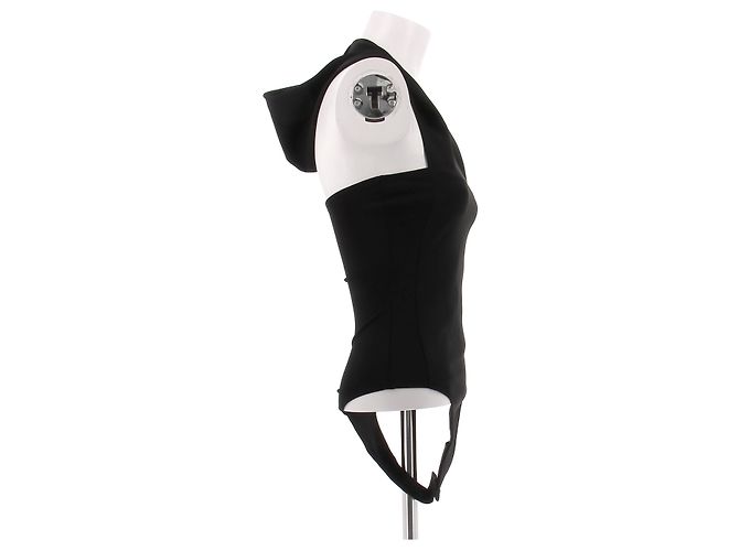 Courreges Schwarzer Body mit integrierter Kapuze - Ansicht 3