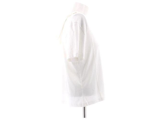 Courreges T-shirt creme com capuz Branco - vista 3