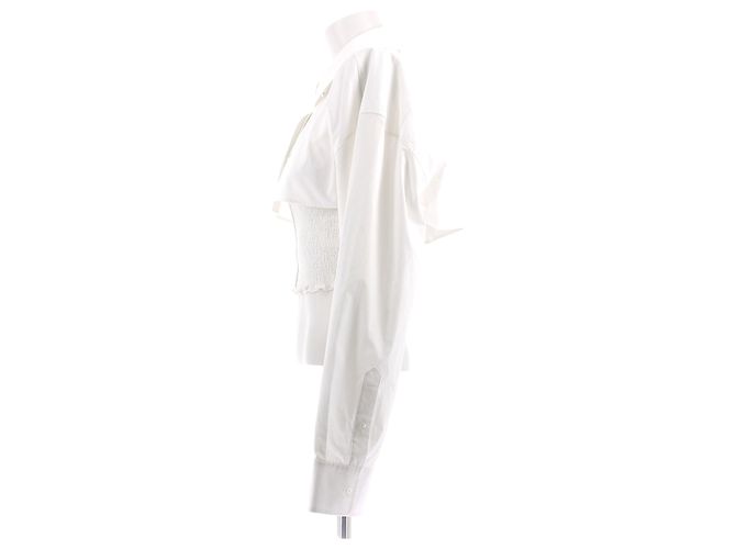 Top superpuesto blanco de algodón T By Alexander Wang - vista 4