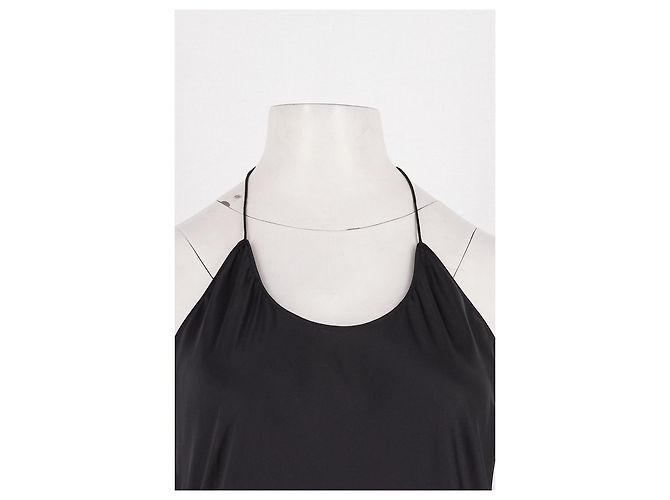 Autre Marque Vestido de seda negro Naked Shoulders - vista 2