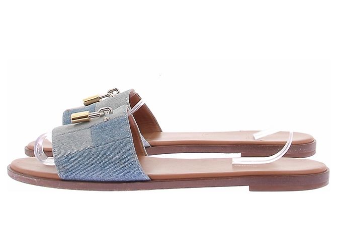 Sandali Louis Vuitton in denim blu taglia 40 - vista 2