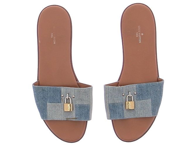 Sandali Louis Vuitton in denim blu taglia 40 - vista 4