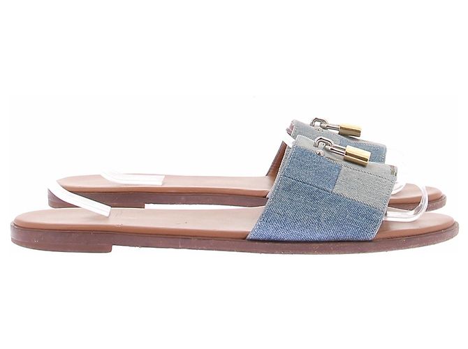Sandali Louis Vuitton in denim blu taglia 40 - vista 6