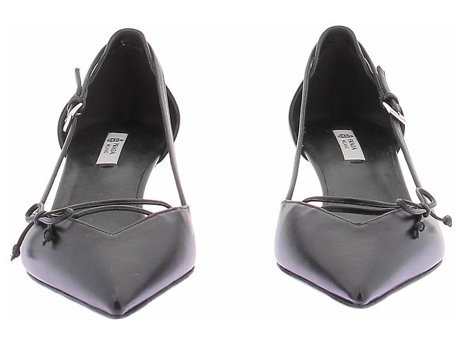Décolleté Prada in pelle nera 39.5 Nero - vista 3