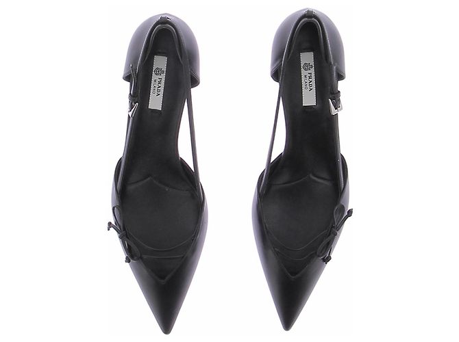 Décolleté Prada in pelle nera 39.5 Nero - vista 4