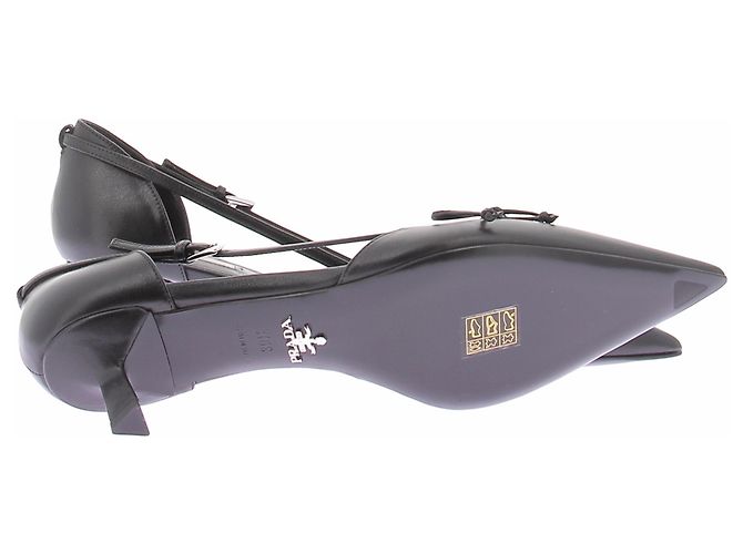Décolleté Prada in pelle nera 39.5 Nero - vista 5