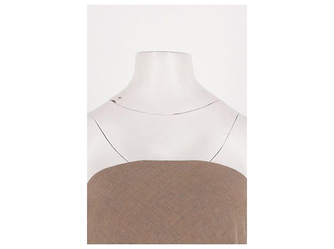 Autre Marque Beiges Naked Shoulders Leinenkleid - Ansicht 2