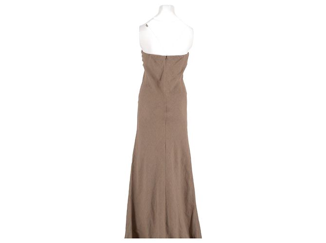 Autre Marque Beiges Naked Shoulders Leinenkleid - Ansicht 6