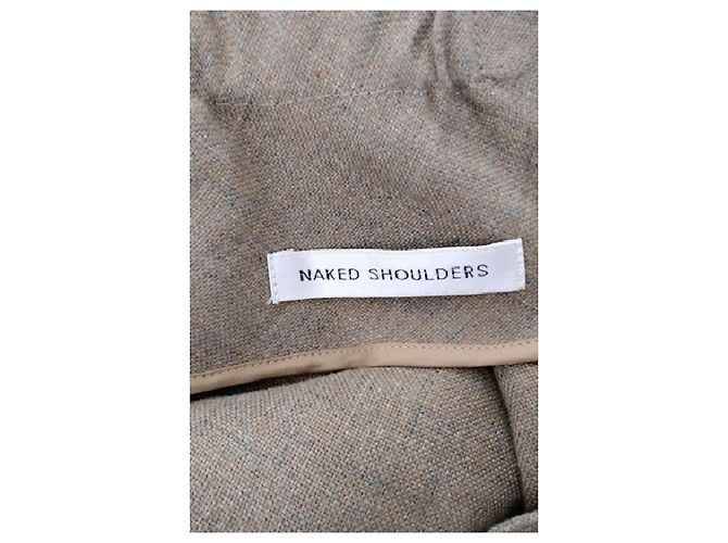 Autre Marque Beiges Naked Shoulders Leinenkleid - Ansicht 7