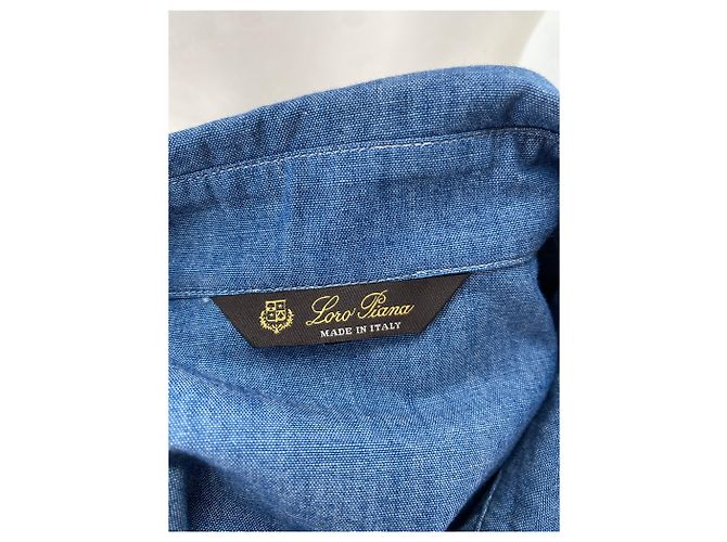 Loro Piana Camicia in cotone blu - vista 5
