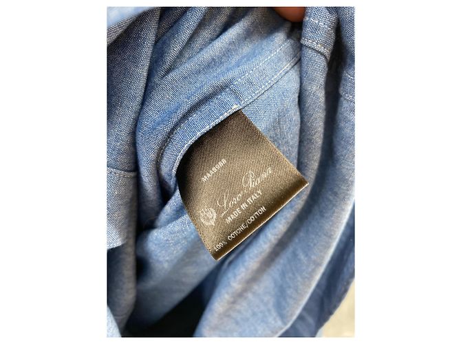 Loro Piana Camicia in cotone blu - vista 6