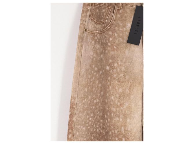 Autre Marque Vaqueros de algodón LIONESS Camel Camello - vista 3