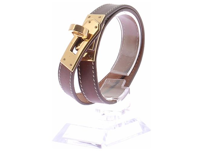 Hermès Brazalete marrón Kelly double Castaño - vista 2