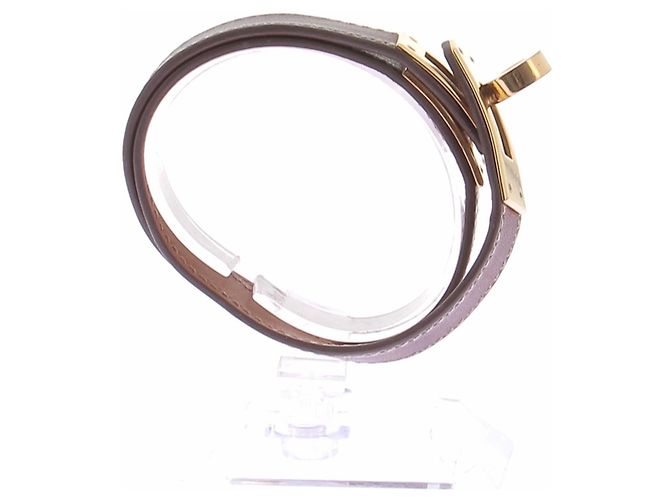 Hermès Brazalete marrón Kelly double Castaño - vista 4